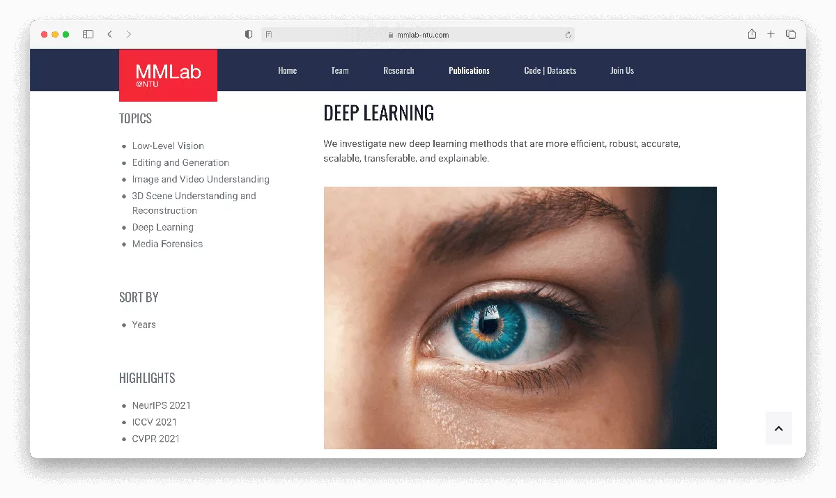 NTU's Publications on Deep Learning